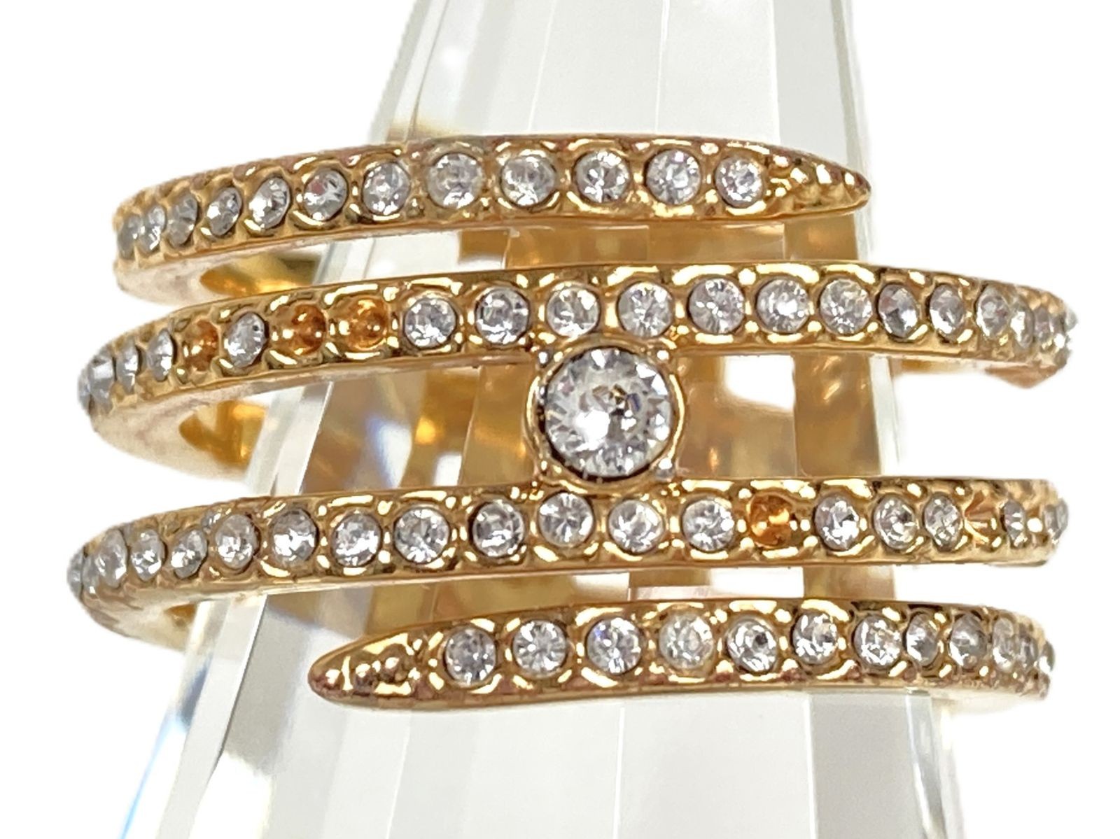 Swarovski Crystal Creativity Coiled Ring Gold 13,… - image 1