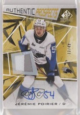 2021-22 SP Game Used CHL Edition Gold 13/49 Jeremie Poirier #57 Patch Auto 0c6