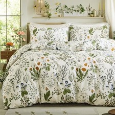 Green Comforter Set 100 Cotton Reversible Floral Pattern Queen Green-2