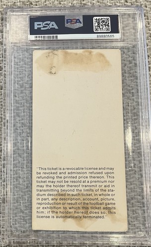 Fran Tarkenton Signed 1974 Super Bowl VIII Ticket Gem Mint 10 PSA/DNA Autograph - Picture 3 of 3