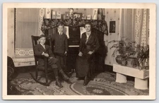 Chicago~Photos Atop Epworth Piano~Williams & Son~Teacher & Two Students RPPC