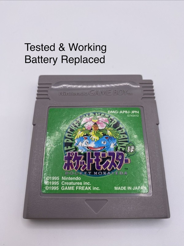 Pokemon Green Version Nintendo Game Boy Japanese Battery Replaced Tested Working
