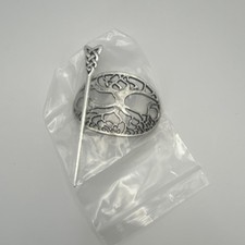 Silver Viking Filigree Metal Hair Stick Oval Decorative for Women