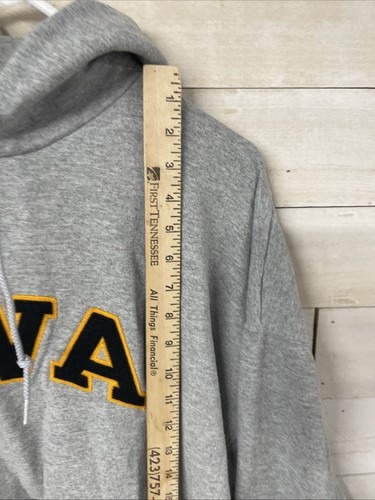 University Of Iowa Embroidered Spellout Gray VTG Champion Hoodie SZ XXL - Picture 9 of 10