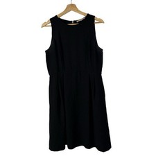 Ann Taylor LOFT Black Sleeveless Back Zip Fit & Flare Knee Length Dress 8