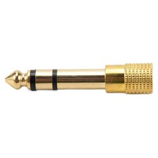 QUALITY HEADPHONE ADAPTER STEREO GOLD PLUG 1/4" 6.3mm Male to 1/8" 37045