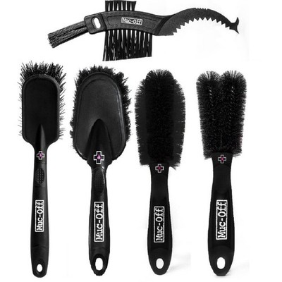 Envío gratis juego de 5 cepillos limpieza y cuidado muc-off para moto repuestos
