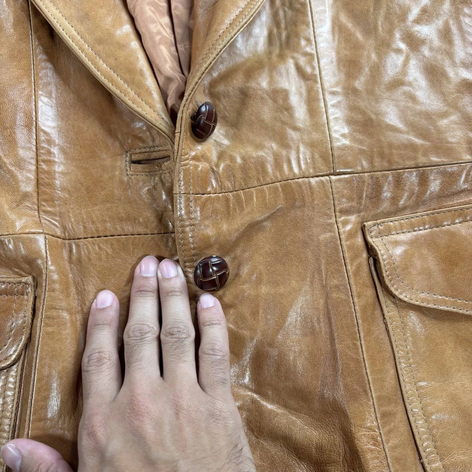 Vintage Trego's Westernware Buttersoft  BrownLeather Cowboy Jacket  Womens 42 16 - Image 3 of 4