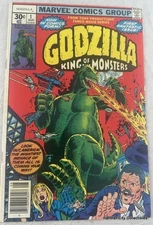 Original 1977 Comic Godzilla King Of The Monsters #1 Marvel Comics Group