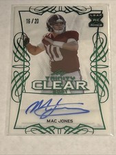2021 Leaf Trinity Clear Auto Mac Jones #CA-MJ1 Green Foil 16/20 (AU, RC)