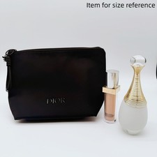 Black Cosmetic Pouch Wristlet Makeup Bag Travel Organizer Zipper Beauty Case