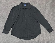 George Classic Fit Men's L 42-44 Black Long Sleeve Shirt