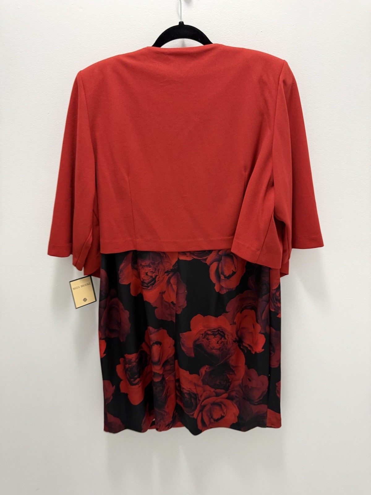Maya Brooke Red Rose Floral Dress Jacket Set Size 20W Plus 2pc Formal NWT thumbnail 4