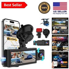 3-Channel 4K Dash Camera with 5G WiFi  App Control for Ultimate Vehicle Safety