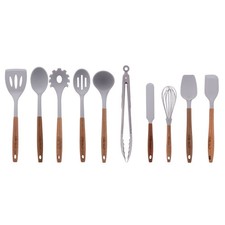 The Pioneer Woman10-Piece Silicone & Acacia Wood Handle Kitchen Cooking Utensils