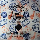 3 polo Shirt Proud 90 Golf Polo Mens LWhite Construction Print Short Sleeve NEW — photo 2