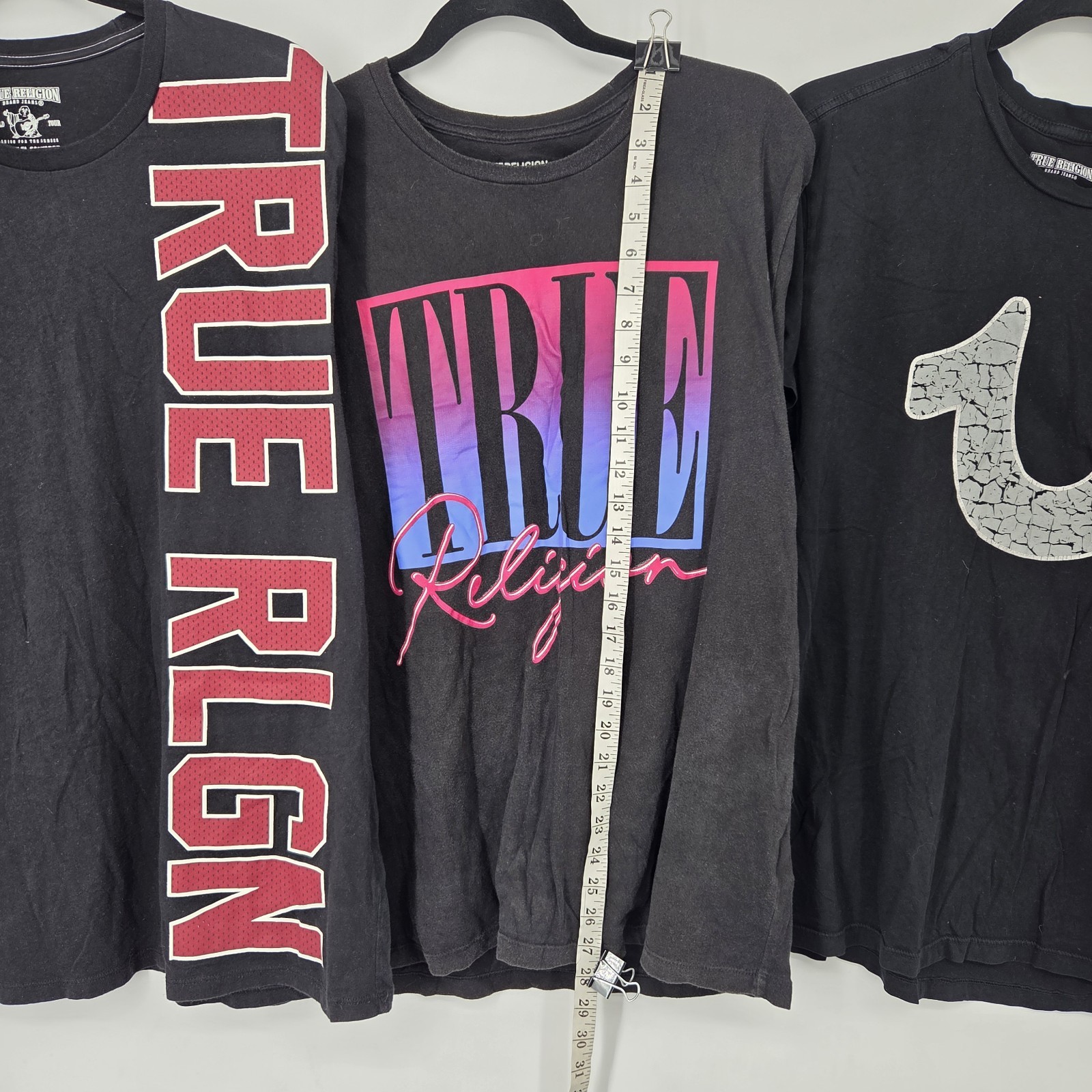 True Religion Mens Size Large T-Shirts Graphic Print Tees Lot of 3 Black thumbnail 4