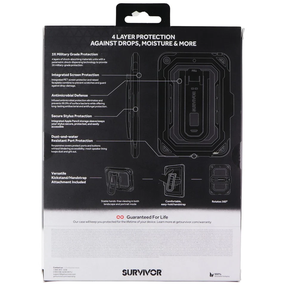 Griffin Survivor All Terrain Case for Apple iPad Mini (6th Gen) - Clear / Black - Image 2 of 2