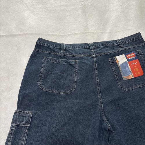 VTG Wrangler Hero Men’s Size 46 Baggy Cargo Denim Jean Shorts 90s Y2K Jorts NOS - Picture 9 of 18