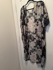 Band of Gypsies Floral Kimono Duster Black Pink Sheer Boho Open Front