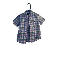 Ralph Lauren Shirt Kids 5 Plaid Short Sleeve Button Down Collared