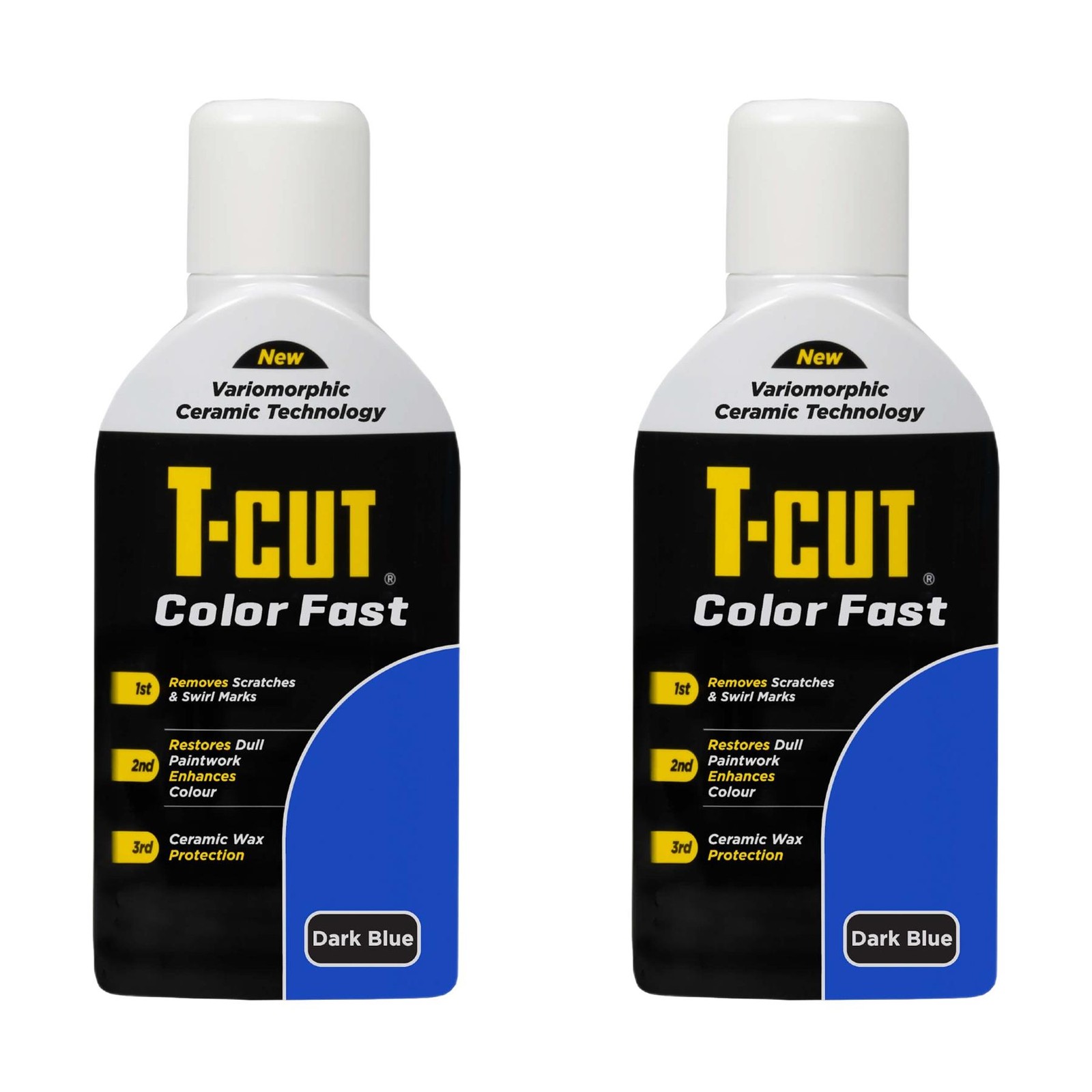 T-Cut Color Fast Dark Blue Ceramic Wax Polish Scratch Remover Colour Enhancer x2