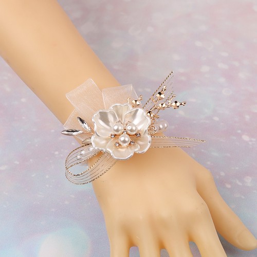 Simple Elegante Boda 3 piezas Perla Muñeca Flor Perla Material 15 cm DéCor Mano - Imagen 6 de 14