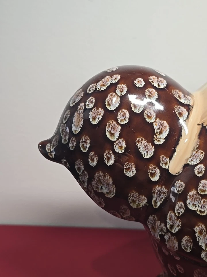 Estatuilla de gallo de cerámica grande redonda decoración de granja Foto 3 de 4