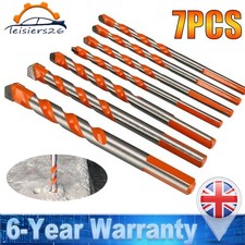 7PCS Concrete Drill Bit Set HSS for Concrete/Glass/Brick/Plastic/Cement/Tile UK