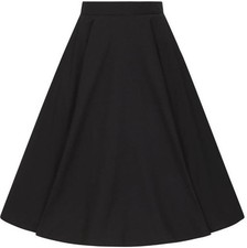 Hell Bunny Mittellanger Rock Damen Abi 50s Skirt schwarz Basics