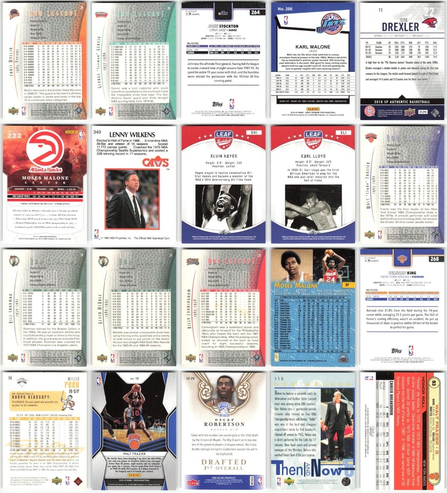 Nba Hof And Legends Lot Of 100 Basketball Cards Collection Exact 