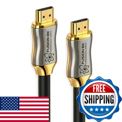 Fusion8K Certified Hdmi 2.1 Cable 48Gbps 15 Feet - 10K 8K60Hz 4K120Hz 144Hz
