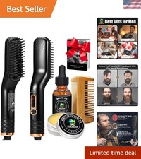 Complete 5-Piece Beard Grooming Set with Straightener Anti-Scald Technology