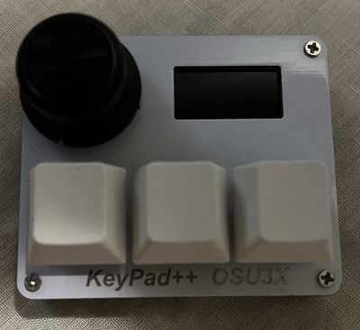 KPXOS OSU3X KeyPad++ 3-Key Programmable USB-C Wired Macro Keypad w/ Knob