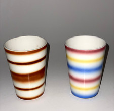 2 Art Deco Spritzdekor Kakako Becher Keramik   German Ceramic Weimarer Republik