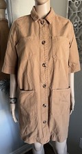 Everlane The Chore Boxy Mini Dress Canvas Bohemian Lounge Peasant sz 2 SMALL
