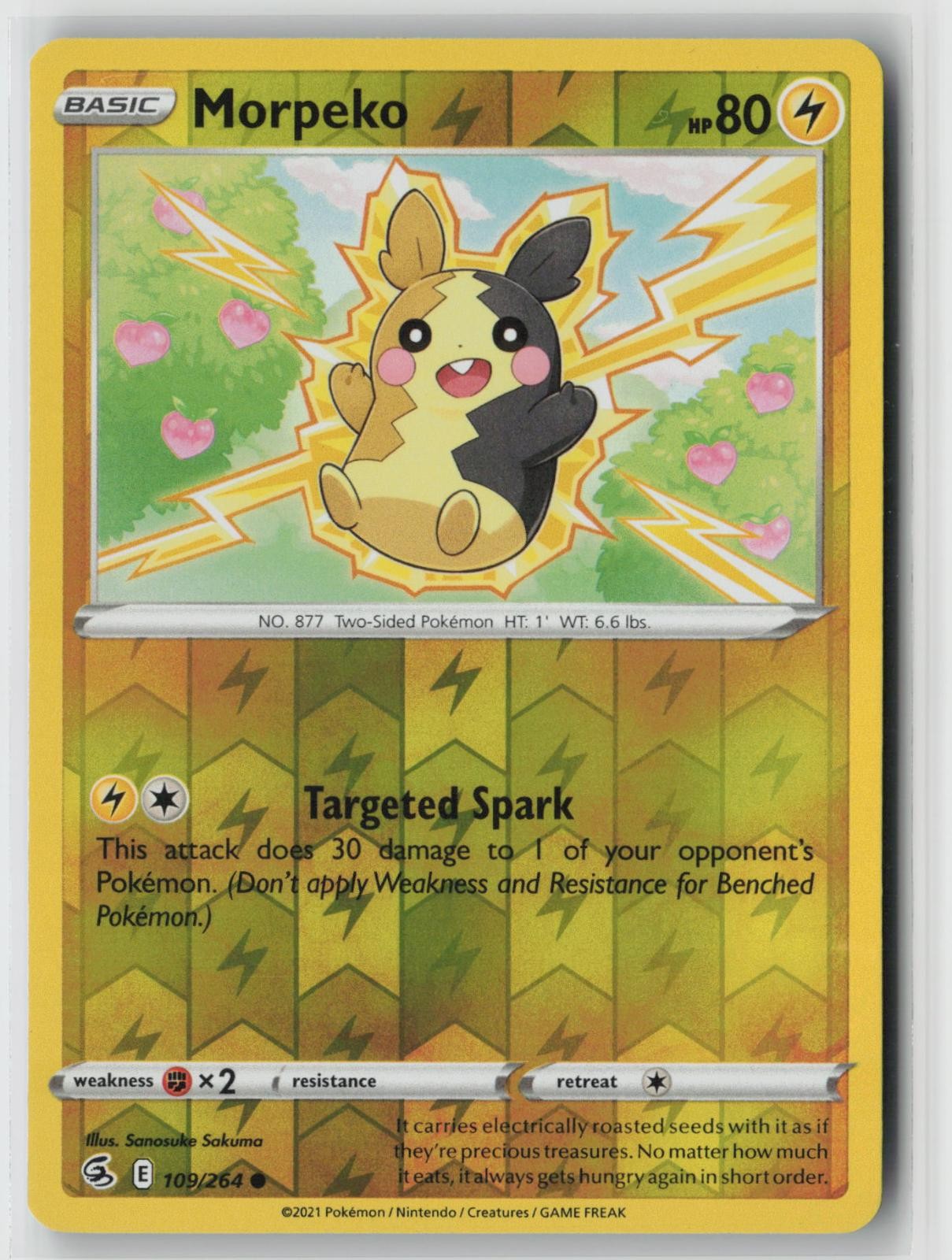 Morpeko 109/264 Common Fusion Strike Pokemon Reverse Holo Near Mint
