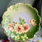 Antique Limoges Porcelain Hand Painted Signed A Pain Roses 9" Gold Green Decor — photo 4