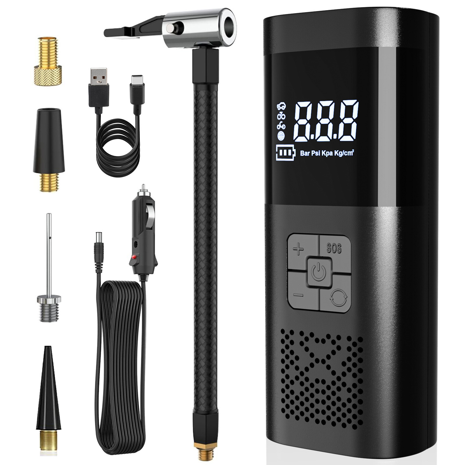 Tire Inflator Fits Car Moto Bike Tires Air Pump Portable