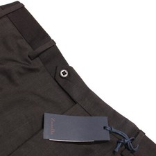 Zanella NWT Dress Pants Size 38 US Devon In Solid Brown 100 Wool