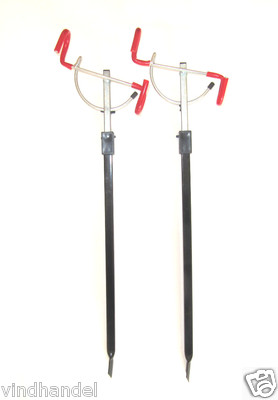 2x Zebco Klapprutenhalter Rutenhalter Rutenständer Erdspeer 54-88 cm Rot 8206004