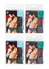 Men's 100 Cotton 12-Pack No Fly Bikini Striped Briefs Underwear