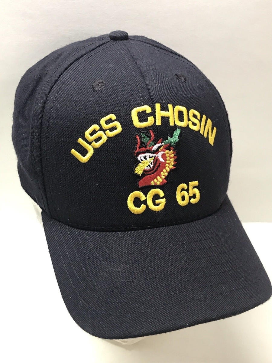 Hat Vintage USS Chosin CG-65 US Navy Blue Snapback Hat Navy