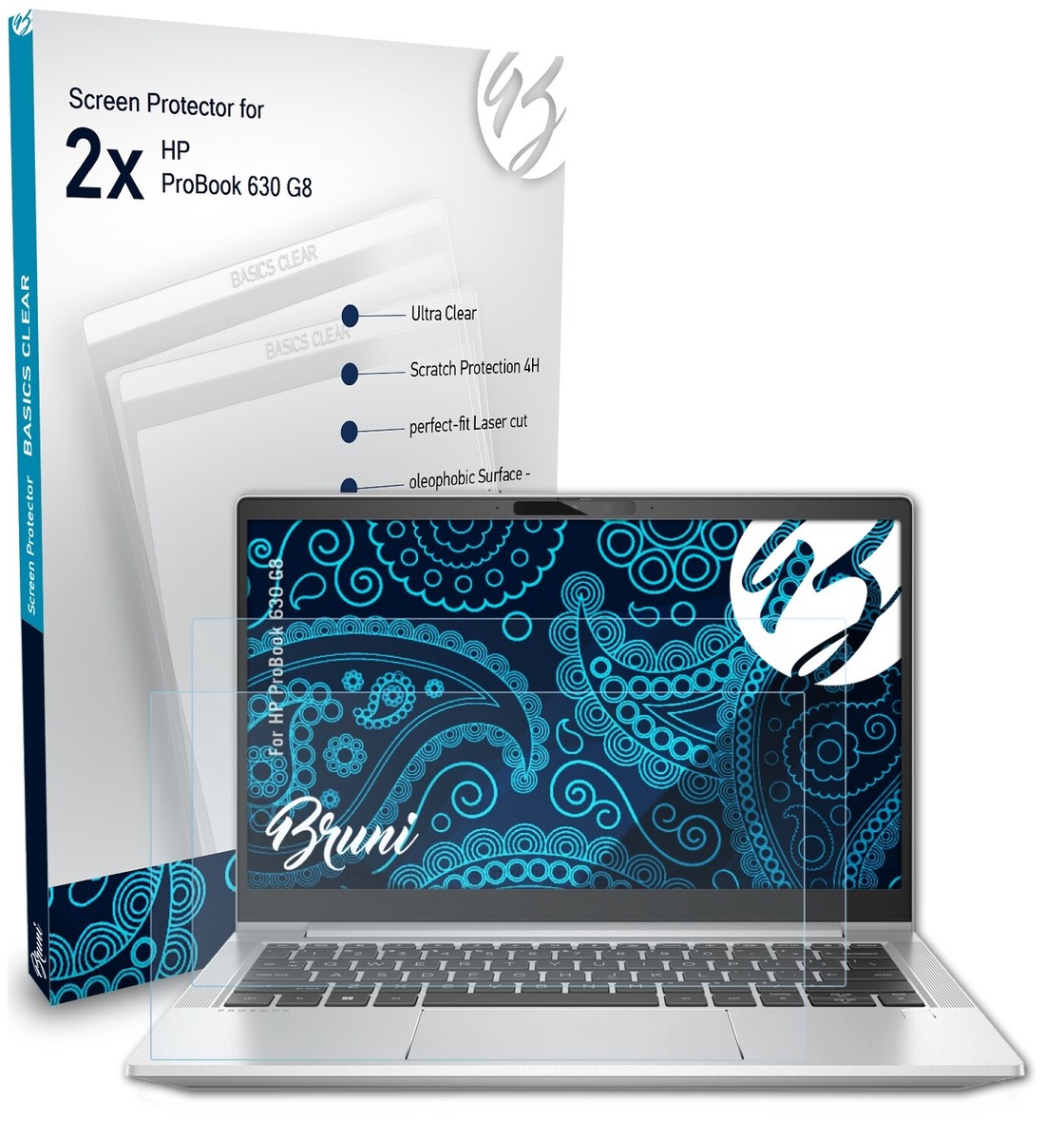 Bruni 2x Folie für HP ProBook 630 G8 Schutzfolie 