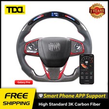 Tdd Real Carbon Fiber Led Steering Wheel For Honda Civic Crv Tdd Real Carbon Fiber Led Steering Wheel For Honda Civic Crv