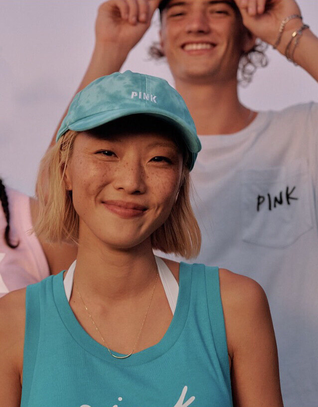 Vs Victorias Secret Pink Adjustable Baseball Hat Cap Blue Breeze Tie Dye Victoria main image 3