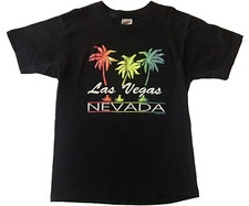 Vintage Made In USA Large Black Las Vegas Nevada Single Stitch T-Shirt Palms