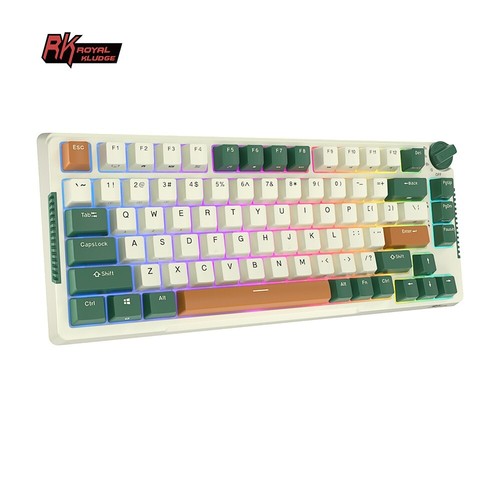RK H81 RGB Mechanical Gaming Keyboard Gasket Mount Hot Swappable Timing-Brown - Picture 6 of 12