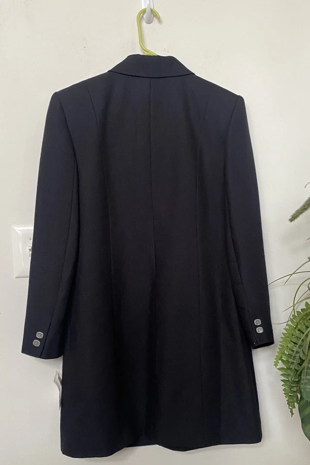 NWT CLIO Women's Black 100% Polyester Jacket Trench Coat Size 14, MSRP $140 - Image 3 of 4