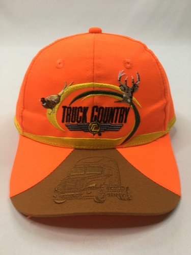 Truck Country Hat Baseball Hi-Vis Orange Truck On Bill Hunting Fishing Strapback